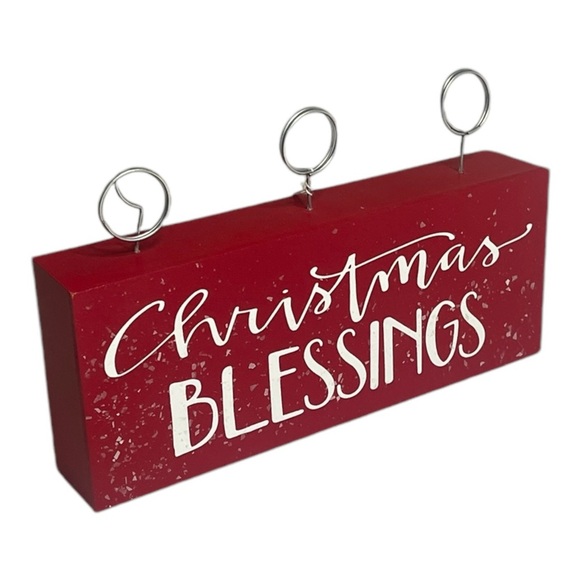 Other - NWT Christmas Blessing Red Block Picture Holder